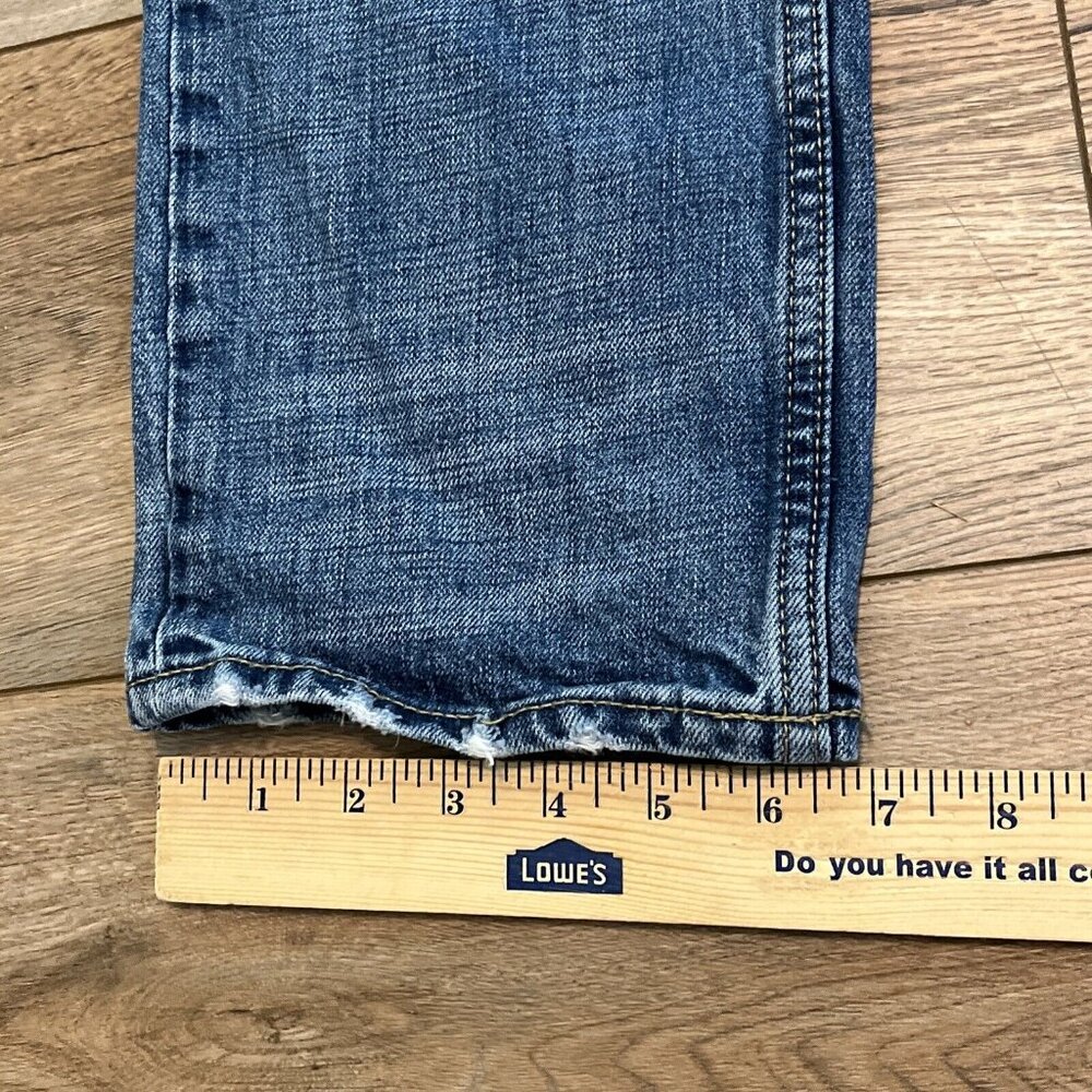 American Eagle Slim Straight Fit Denim Jeans 29x30 Blue Distressed Cotton Modern - Picture 6 of 12
